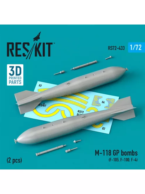 Reskit - M-118 GP bombs (2 pcs) (F-105 F-100 F-4) (3D Printed)