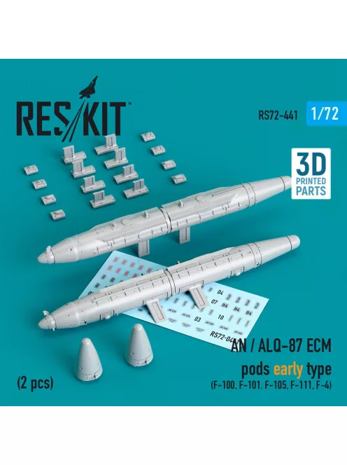 Reskit - AN / ALQ-87 ECM pods early type (2 pcs) (F-100 F-101 F-105 F-111 F-4) (3D Printed)