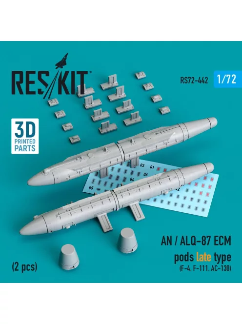 Reskit - AN / ALQ-87 ECM pods late type (2 pcs) (F-4 F-111 AC-130) (3D Printed)