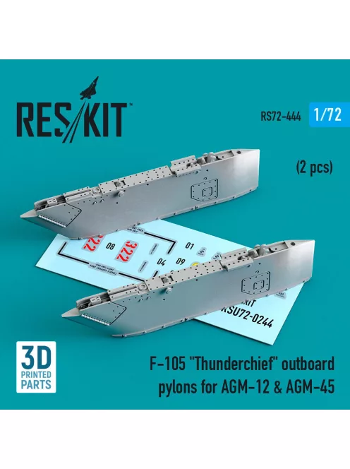 Reskit - F-105 Thunderchief outboard AGM-12 & AGM-45 pylons (2 pcs) (3D Printed)