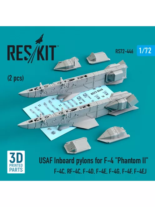 Reskit - USAF Inboard pylons for F-4 Phantom II (2 pcs) (F-4? RF-4? F-4D F-4? F-4G F-4F F-4EJ) (3D Printed)