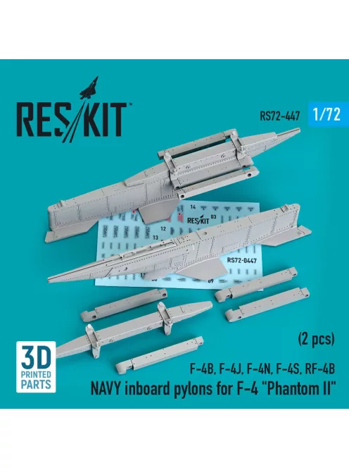 Reskit - NAVY inboard pylons for F-4 Phantom II (2 pcs) (F-4B, F-4J, F-4N, F-4S, RF-4B) (3D Printed)
