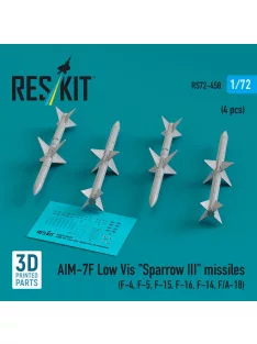   Reskit - AIM-7F Low Vis Sparrow III missiles (4 pcs) (F-4, F-5, F-15, F-16, F-14, F/A-18) (3D Printed)