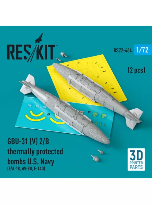 Reskit - GBU-31 (V) 2/B thermally protected bombs U.S. Navy (2 pcs) (F/A-18, AV-8B, F-14D)(3D Printed)
