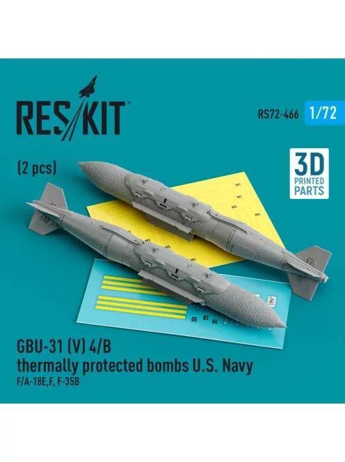 Reskit - GBU-31 (V) 4/B thermally protected bombs U.S. Navy (2 pcs) (F/A-18E,F, F-35B) (3D Printed)