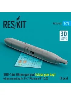   Reskit - SUU-16A 20mm gun pod (close gun bay) wings mounting for F-4 Phantom II (C,D) (1 pcs) (3D Printed)