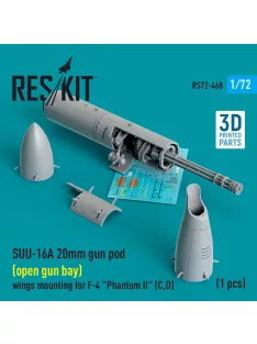   Reskit - SUU-16A 20mm gun pod (open gun bay) wings mounting for F-4 Phantom II (C,D) (1 pcs) (3D Printed)