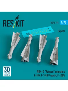   Reskit - AIM-4 Falcon missiles (4 pcs) (F-89H, F-101B/F (early), F-102A) (3D Printed)