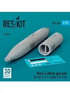   Reskit - Mark 4 20mm gun pod (1 pcs) (OV-10A F-8 F-4 (USN) A-4 A-6A) (3D Printed)
