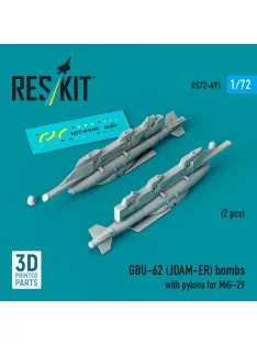   Reskit - GBU-62 (JDAM-ER) bombs with pylons for MiG-29 Fulcrum (2 pcs) (3D Printed)