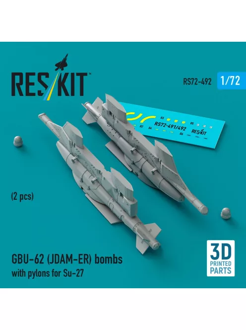 Reskit - GBU-62 (JDAM-ER) bombs with pylons for Su-27 Flanker (2 pcs) (3D Printed)