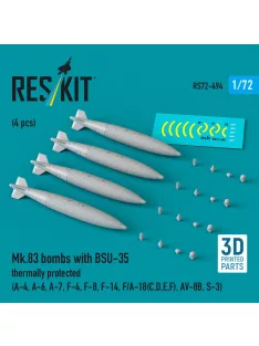   Reskit - Mk.83 bombs with BSU-35 thermally protected (4 pcs) (A-4 A-6 A-7 F-4 F-8 F-14 F/A-18(C,D,E,F) AV-8B S-3) (3D printed)