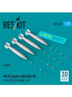   Reskit - Mk.83 bombs with BSU-85 (4 pcs) (F-14, F/A-18, AV-8B, S-3) (3D printed)