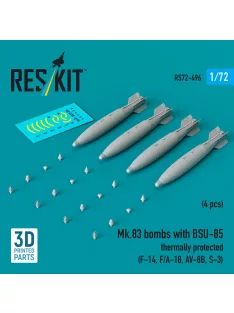   Reskit - Mk.83 bombs with BSU-85 thermally protected (4 pcs) (F-14 F/A-18 AV-8B S-3) (3D printed)