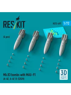   Reskit - Mk.83 bombs with MAU-91 (4 pcs) (A-4E, A-4F, B-52G/H) (3D printed)
