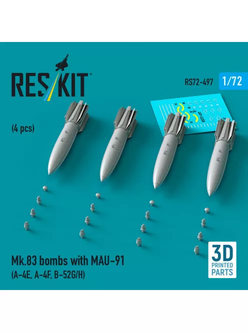 Reskit - Mk.83 bombs with MAU-91 (4 pcs) (A-4E, A-4F, B-52G/H) (3D printed)