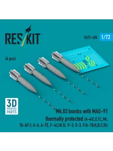   Reskit - Mk.83 bombs with MAU-91 thermally protected (4 pcs) (A-4E, A-4F, B-52G/H) (3D printed)