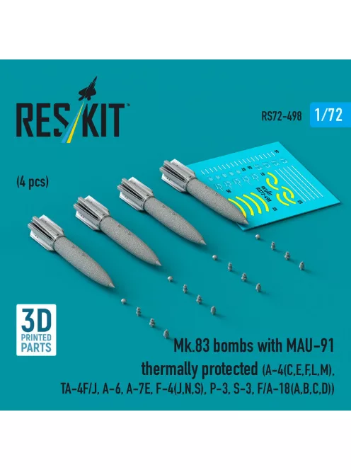 Reskit - Mk.83 bombs with MAU-91 thermally protected (4 pcs) (A-4E, A-4F, B-52G/H) (3D printed)