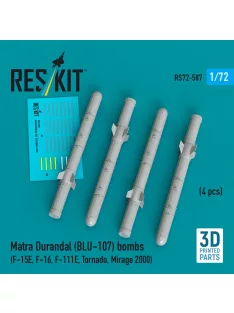   Reskit - Matra Durandal (BLU-107) bombs (4 pcs) (F-15E, F-16, F-111E, Tornado, Mirage 2000) (3D Printed)