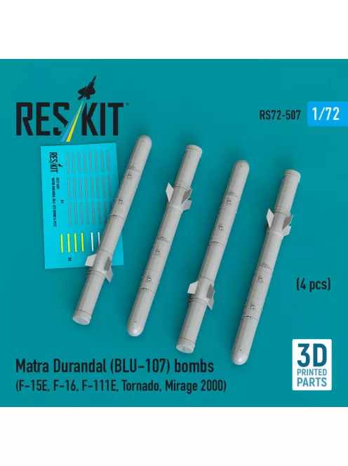 Reskit - Matra Durandal (BLU-107) bombs (4 pcs) (F-15E, F-16, F-111E, Tornado, Mirage 2000) (3D Printed)