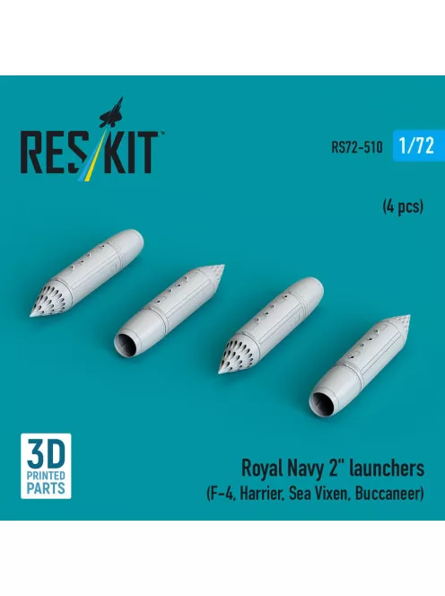 Reskit - Royal Navy 2 launchers (4 pcs) (F-4, Harrier, Sea Vixen, Buccaneer) (3D Printed)