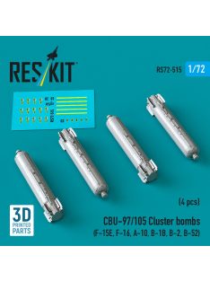   Reskit - CBU-97/105 cluster bombs (4 pcs) (F-15E, F-16, A-10, B-1B, B-2, B-52) (3D Printed)
