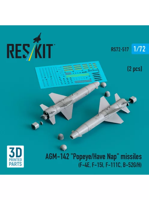 Reskit - AGM-142 Popeye/Have Nap missiles (2 pcs) (F-4E F-15I F-111C B-52G/H) (3D Printed)