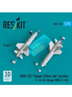   Reskit - AGM-142 Popeye 2/Have Lite missiles (2 pcs) (F-16I Kfir Mirage 2000C B-52H) (3D Printed)
