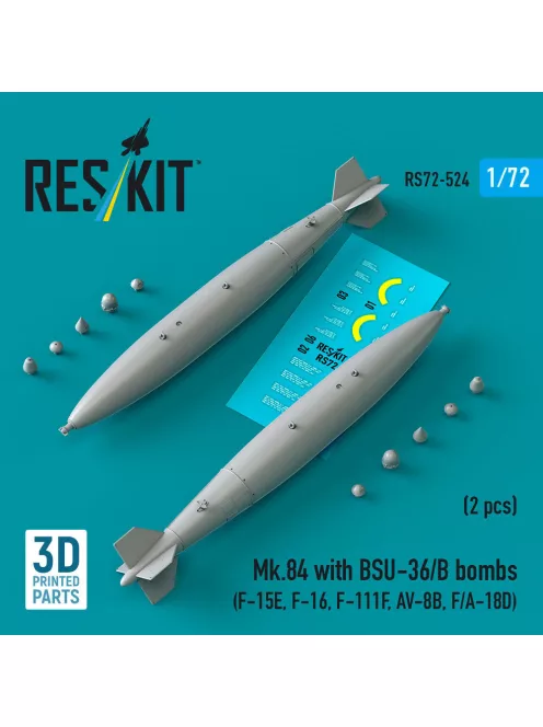 Reskit - Mk.84 with BSU-36/B bombs (2 pcs) (F-15E, F-16, F-111F, AV-8B, F/A-18D) (3D Printed)
