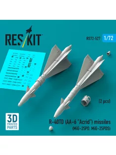   Reskit - R-40TD (AA-6 Acrid) missiles (2 pcs) (MiG-25PD, MiG-25PDS) (3D Printed)