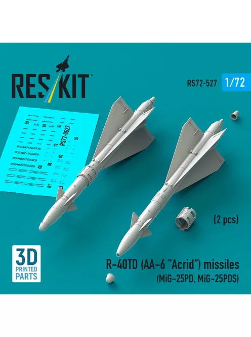 Reskit - R-40TD (AA-6 Acrid) missiles (2 pcs) (MiG-25PD, MiG-25PDS) (3D Printed)