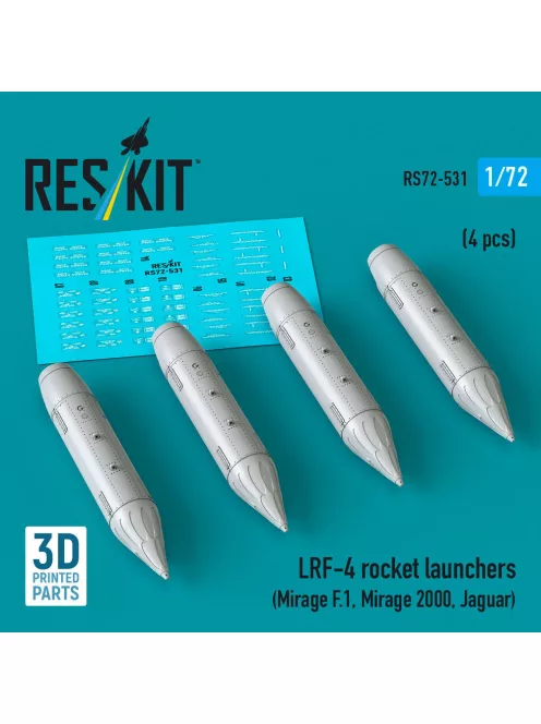 Reskit - LRF-4 rocket launchers (4 pcs) (Mirage F.1, Mirage 2000, Jaguar) (3D Printed)