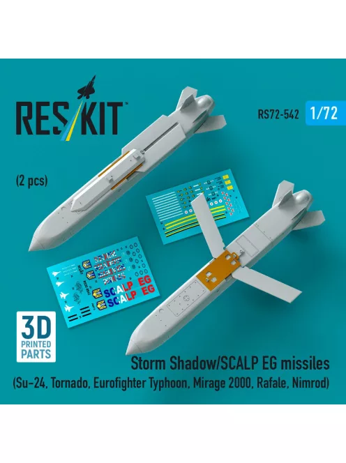 Reskit - Storm Shadow/SCALP EG missiles (2 pcs) (Su-24 Tornado Eurofighter Typhoon Mirage 2000 Rafale Nimrod) (3D Printed)