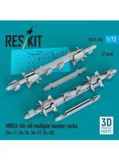   Reskit - MBD3-U6-68 multiple bombs racks (2 pcs) (Su-17 Su-24 Su-27 Su-30) (3D Printed)