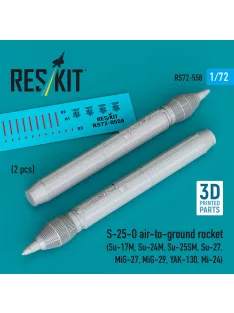   Reskit - S-25-O air-to-ground rocket (2 pcs) (Su-17M Su-24M Su-25SM Su-27 MiG-27 MiG-29 YAK-130 Mi-24) (3D Printed)