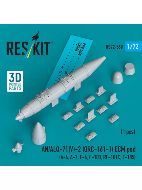 Reskit - AN/ALQ-71(V)-2 (QRC-161-1) ECM pod (1pcs) (A-4 A-7 F-4 F-100 RF-101C F-105) (3D Printed)