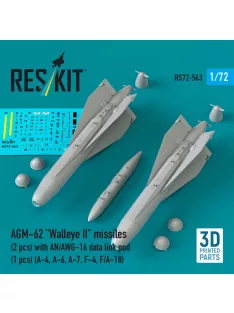   Reskit - AGM-62 Walleye II missiles (2 pcs) with AN/AWG-16 data link pod (1 pcs) (A-4 A-6 A-7 F-4 F/A-18) (3D Printed)