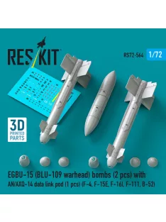   Reskit - EGBU-15 (BLU-109 warhead) bombs (2 pcs) with AN/AXQ-14 data link pod (1 pcs) (F-4 F-15E F-16I F-111 B-52) (3D Printed)