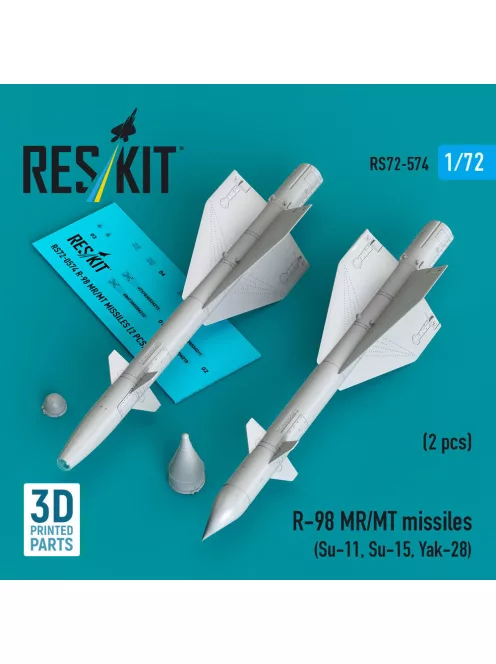 Reskit - R-98 MR/MT missiles (2 pcs) (Su-11 Su-15 Yak-28) (3D Printed)
