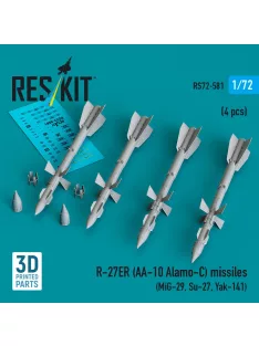   Reskit - R-27ER (AA-10 Alamo-C) missiles (4 pcs) (MiG-29 Su-27 Yak-141) (3D Printed)