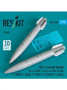   Reskit - B43-1 nuclear bombs (2 pcs) (A-4 A-6A/E A-7C/E B-47B/E B-58A F-100D/F F-104A/C F-105D/F F-111A/E/D/F F-4C/D/E ) (3D Printed)