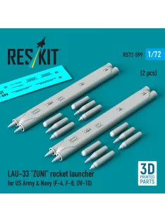   Reskit - LAU-33 ZUNI rocket launcher for US Army & Navy (2 pcs) (F-4 F-8 OV-10) (3D Printed)