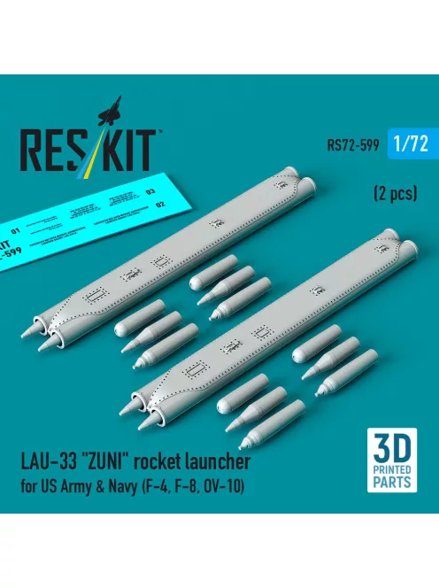 Reskit - LAU-33 ZUNI rocket launcher for US Army & Navy (2 pcs) (F-4 F-8 OV-10) (3D Printed)
