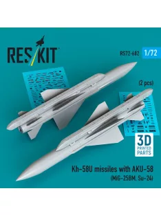   Reskit - Kh-58U missiles with AKU-58 (2 pcs) (MiG-25BM Su-24) (3D Printed)