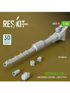   Reskit - Merkava Mk.3 gun barrel (120 mm) + LWS (2 pcs) for Meng Kit (3D Printed)