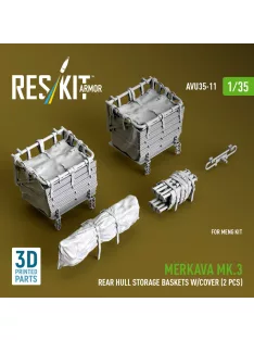   Reskit - Merkava Mk.3 rear hull storage baskets w/cover (2 pcs) for Meng kit (3D Printed)