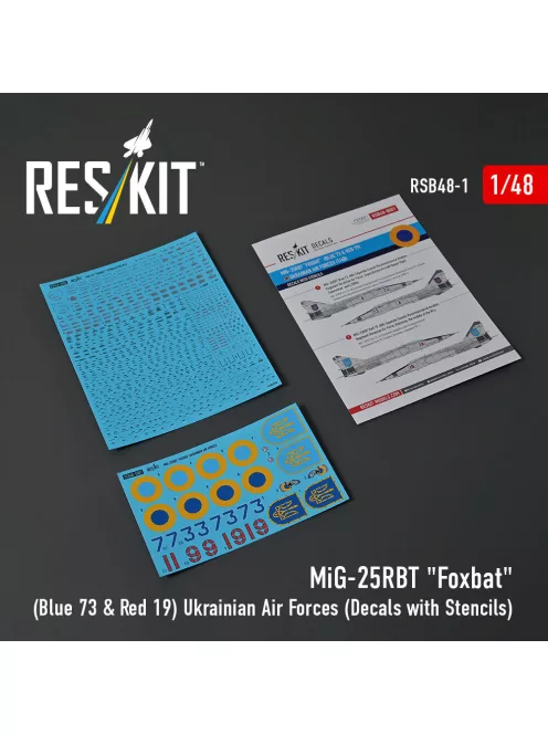 Reskit - MiG-25RBT Foxbat (Blue 73 & Red 19) Ukrainian Air Forces (Decals with Stencils)