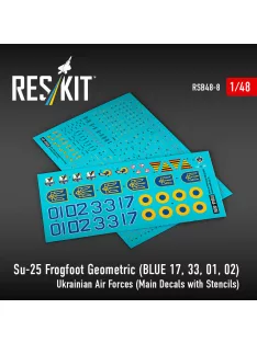   Reskit - Su-25 Frogfoot Geometric (BLUE 17 33 01 02) Ukrainian Air Forces (Main Decals with Stencils)( )