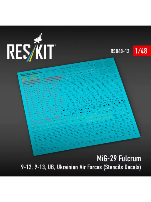Reskit - MiG-29 Fulcrum 9-12,9-13,UB Ukrainian Air Forces (Stencils Decals)( )