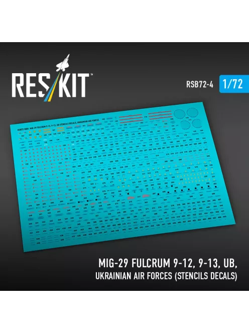 Reskit - MiG-29 Fulcrum 9-12 9-13 UB Ukrainian Air Forces (Stencils Decals)